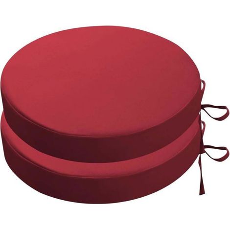 Coussin Chaise Rond - 35 cm - Épaisseur 5 cm - Imperméable - Pour Patio Jardin Cuisine - Lot de 2 (1/4)