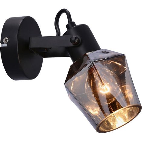 Applique da parete Candellux Randi nero vetro fumé E14 15W (1/5)