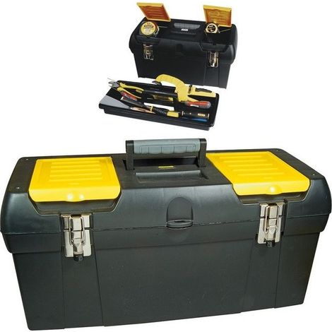 Stanley 1-92-908 Jumbo Cassetta Portautensili 56 cm con Vassoio Estraibile e Chiusure in Metallo (1/6)