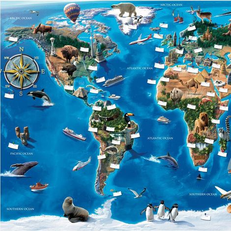 Papier peint enfant carte du monde Walltastic 305X244 CM (1/5)