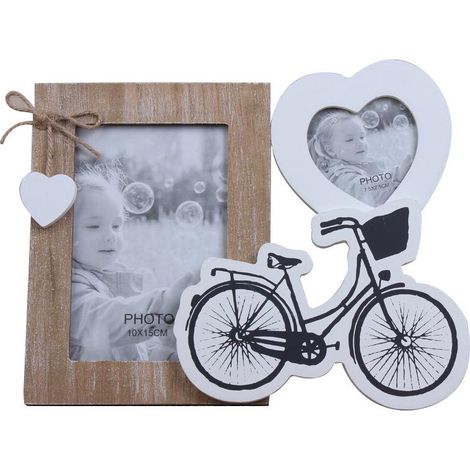 Cadre photo vélo combiné 3" et 6", cadre créatif cadeau, déco américaine pour maison, présentoir de table, accessoire mural et chevet. (1/5)