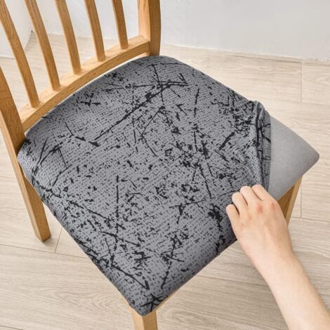 Housses de Siège de Chaise, Lot de 2 Housse de Chaise Stretch Lavable Universelle Amovible Housse Assise Chaise, pour Salle à Manger, Hôtel, Banquet (Gris rétro,2 pièces) (1/4)