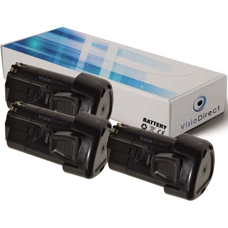 Lot de 3 batteries pour Black et Decker LDX112C perceuse visseuse 1500mAh 10.8V (1/2)