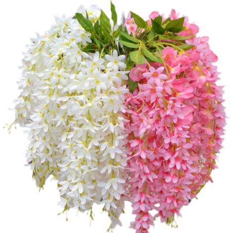 Guirnalda de flores artificiales, orquídeas de seda rojas y blancas, decoración para bodas y jardines interiores. (1/5)