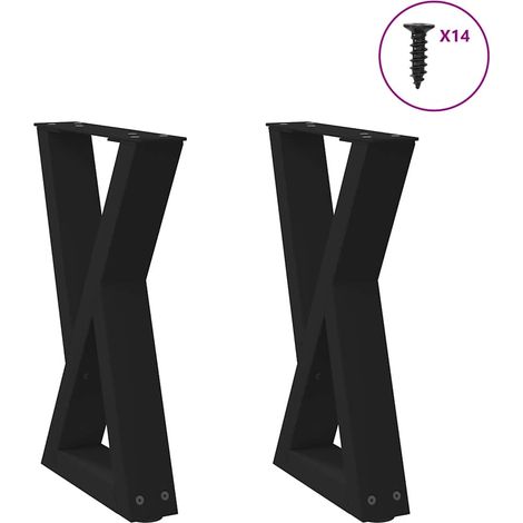 Couchtischbeine 2 Stk. Schwarz 38x(42-43,3) cm Stahl
