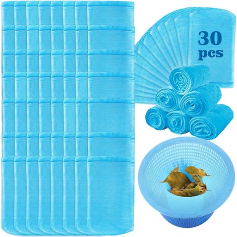 JSSEVN-30 PCS Calcetines para skimmer de piscina, filtros para skimmer de piscina, prefiltro elástico de nailon para skimmer, filtros reutilizables (1/5)