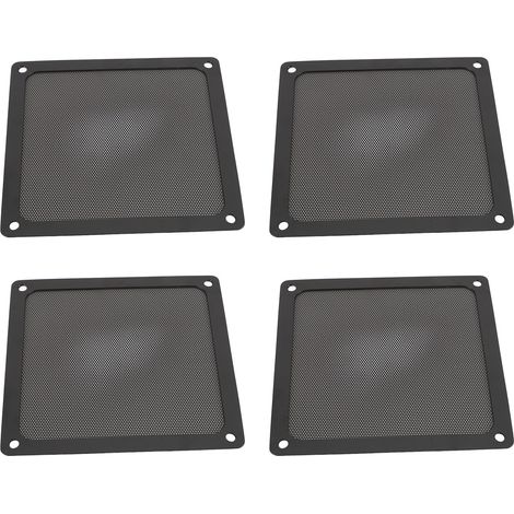 Filtre Anti-Poussière Ventilateur PC Cadre Aimanté Maille Fine PVC Grille Protection Ventilateur Ordinateur Pour Boîtier PC et Poulailler 14 x 14 cm (5.51 x 5.51 pouces) Lot de 4 Noir (1/5)