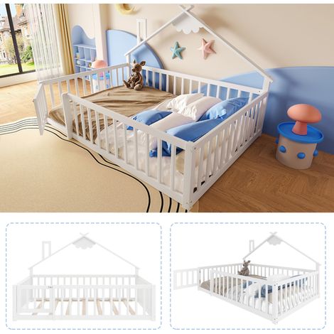 Letto Bambino 140x190 cm con Design Casa e Protezione (1/5)
