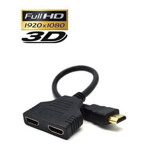 Repartiteur HDMI - Splitter - 1 Entree Male - 2 sorties Femelle C02043