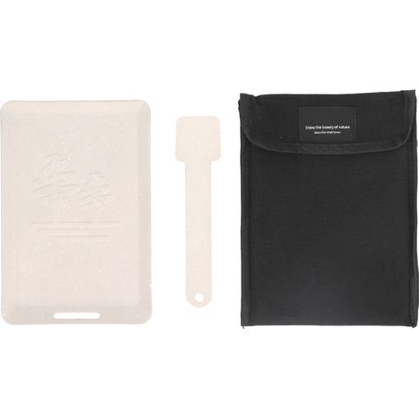 Poêle Rectangulaire Antiadhésive Mini Gril en Fer pour Camping Randonnée Pêche Barbecue Beige (1/5)