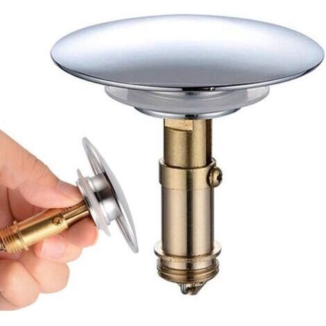 Bouchon de vidange en laiton, baignoire lavabo bouchon de vidange 66mm laiton poli Chrome Pop pour-Ensoleillé (1/5)