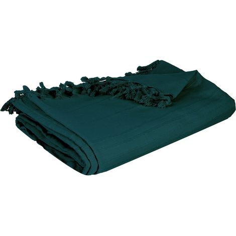 Jeté de lit 160x220 canard coton (1/3)