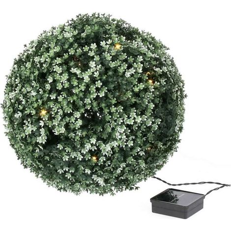 Bosso sintetico "Gypsophila" con 20 luci a led, ricarica solare, Ø28 cm