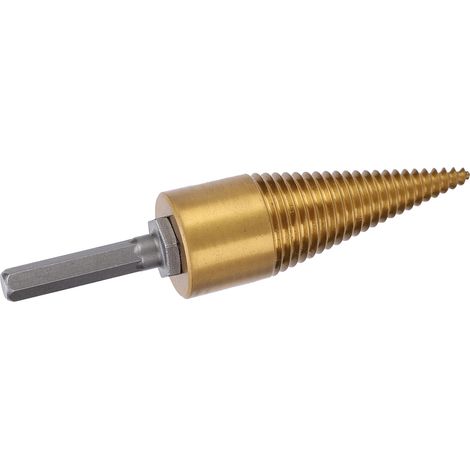 Fendeur de bûches à cône torsadé, foret à queue hexagonale, outil de fendage plaqué titane 32 mm S (1/5)