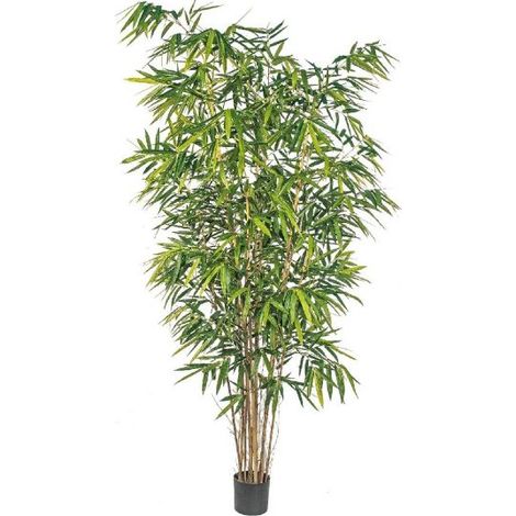 Bambou artificiel H 300 cm 1885 grandes feuilles en pot - dimhaut: H 300 cm - couleur: Vert