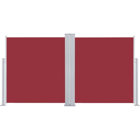 Auvent latéral rétractable 170 x 600 cm Rouge vidaXL