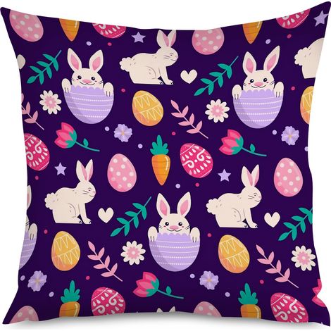 Housse de coussin imprimé œufs de Pâques, 60x60 cm (1/5)