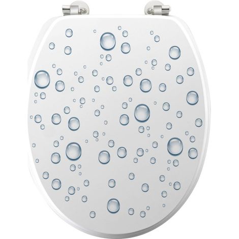 Abattant WC Imprimé "Bubble" 46cm Blanc (1/5)