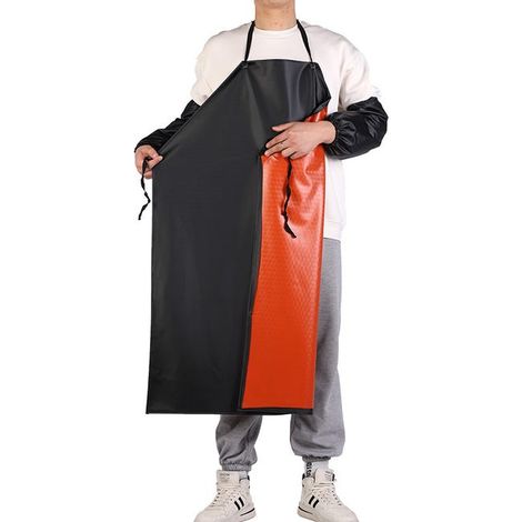 Grembiule da lavoro sottile in PVC, leggero, impermeabile, unisex, per giardinaggio, macelli e uso in fabbrica, resistente all'olio e all'acqua (1/5)