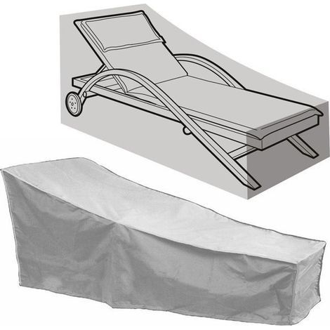 Housse Soleil Bâche Pour Chaise Longue Anti-UV Anti-Vent Imperméables Tissu De 210D Oxford Housse De Protection Bain De Soleil, Transat Jardin 208X76X41cm (1/5)