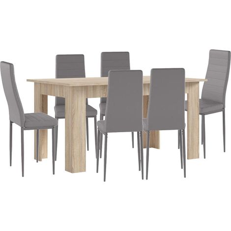 Pack Mesa de Comedor o Cocina + 6 Sillas en Polipiel/metal