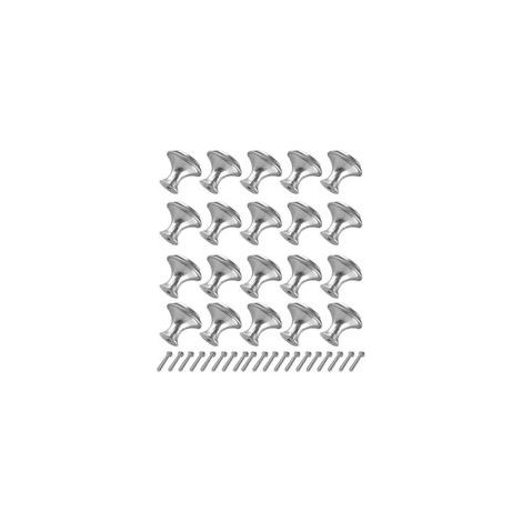 20 piezas de pomos para muebles, pomos para puertas, tiradores para cajones, forma de hongo, un solo orificio, color plata, tirador redondo de un solo orificio, pomos para cajones de muebles