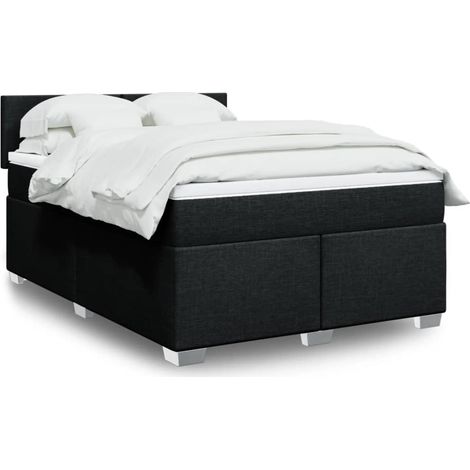Boxspringbett mit Matratze Schwarz 140x190 cm Stoff vidaXL (1/5)