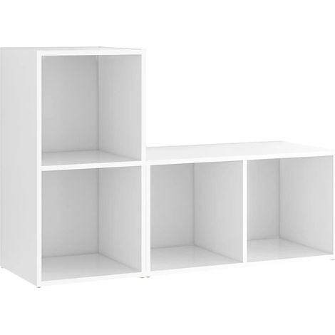 Mueble TV multimedia Estante TV Aparador TV Comedor Salón Dormitorio 2 piezas 72 x 35 x 365 cm Madera de ingeniería Blanco 020028551