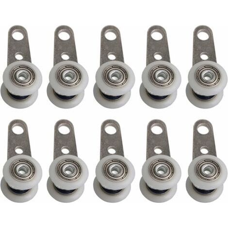 Set mit 10 Rollen für Terrassentüren oder Schiebetüren – Metall und Kunststoff – 4,5 x 1,9 cm (1/5)