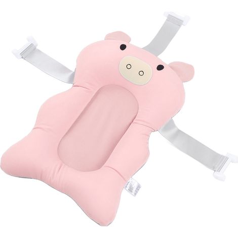 Coussin de bain flottant et ajustable pour bébé, doux et sécuritaire, rose (1/5)