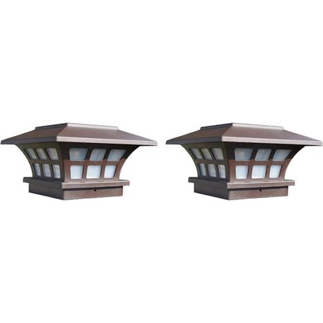 Lot de 2 lampes solaires étanches pour poteau extérieur, idéales pour l'éclairage mural, de clôture ou de portail de jardin. (1/5)