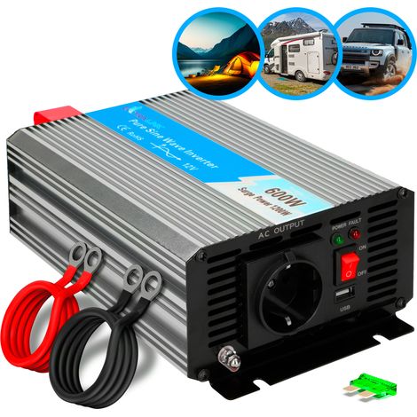 Inversor Extralink Opip-600w, para Coche 12v, 600w Onda Sinusoidal Pura (1/5)