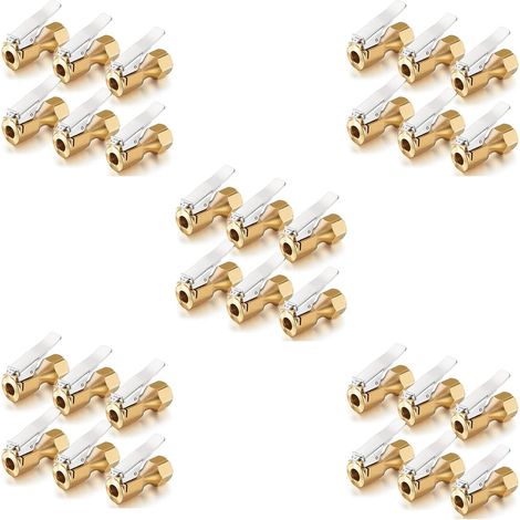 30 Pièces Mandrin D'Air En Laiton à Débit Ouvert Mandrin de Pneu Droit avec Clip pour Accessoires de Compresseur de Jauge de Gonfleur de Pneu (1/5)