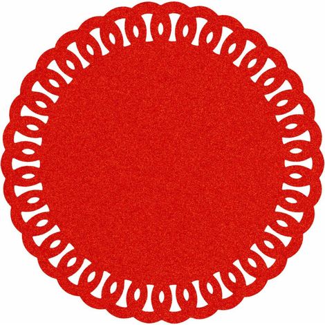 Set de Table Rond à Paillettes "Guirlande" 38cm Rouge