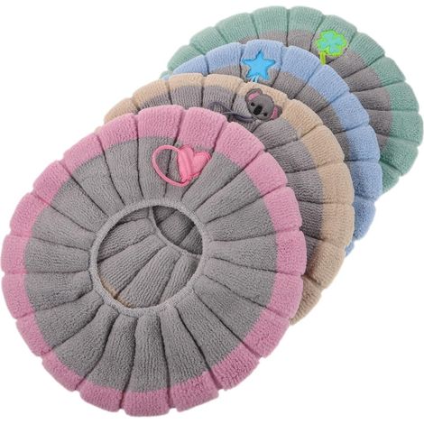 Housse de siège toilette INOOMP en peluche , 4 pièces , compatible avec les sièges standard , poigné