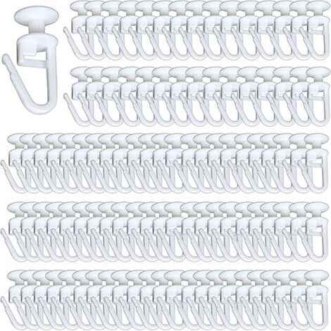 Accessoires pour poulies de rideaux silencieuses, accessoires pour crochets à billes de poulie nano lisse pour rideaux en tissu (10 pièces) (1/5)