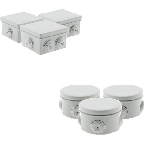 Zenitech – Lot de 6 boîtes de dérivation étanches IP55 – Entrées sans découpe – Dimensions 80 x 80 x 46 mm – Couvercle 1/4 de tour