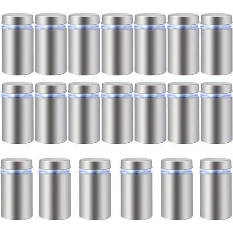20 Stück Edelstahl-Werbeschrauben, Glasabstandshalter, Befestigungsschrauben, Schilder- und Werbenägel, Hardware-Befestigungsschrauben, rahmenlose Abstandshalterklemmen für Glas, 16 x 30 mm (1/5)