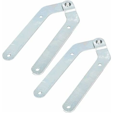 Lot de 2 charnières d'échelle galvanisées – Acier argent – Ouverture 180° – Largeur 25mm – Montage facile pour échelles-NANOTEH (1/5)