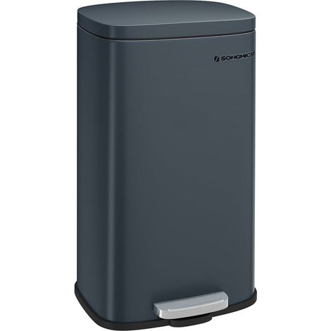 Pattumiera a pedale in acciaio inox con secchio interno in plastica capacità 30 litri coperchio con chiusura ammortizzata antiodore grigio 120007200