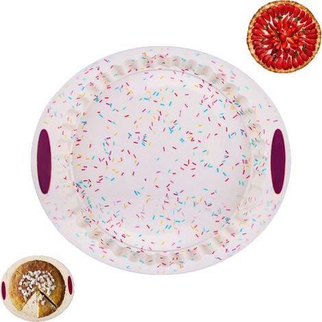 Moule à pizza rond en silicone - Moule à gâteau aux œufs - Ustensiles de pâtisserie - Colorants alimentaires - Moule pour friteuse à air chaud - Moules à pâtisserie - Ensemble de moules à gâteaux en s (1/5)