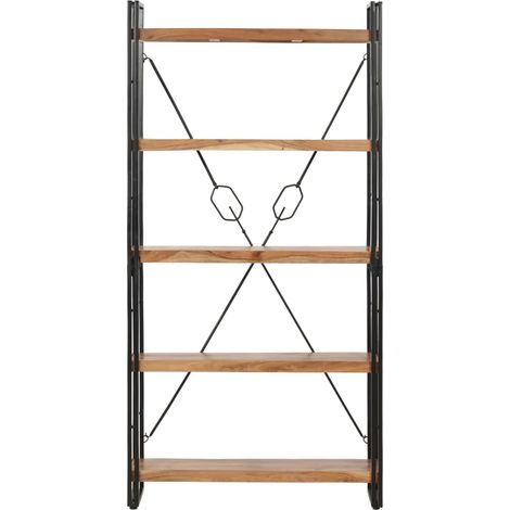 Maison Exclusive - Libreria a 5 Ripiani 90x30x180 cm in Legno Massello di Acacia