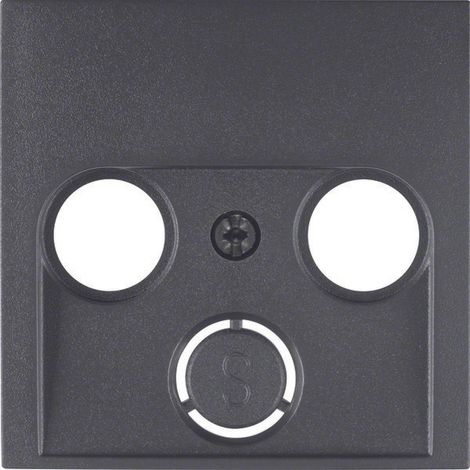 HAGER 12031606 ANTHRACITE PLAQUE DE COMMUTATION ET OBTURATEUR BERKER (1/2)