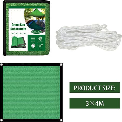 Toile d'ombrage verte, filet d'ombrage en maille, protection solaire, résistant aux UV, pour serre, parking, jardin ou cour. (1/5)