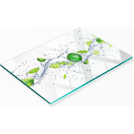 Tabla de cortar decorativa de vidrio templado para limas y agua, 80x52 cm (1/5)
