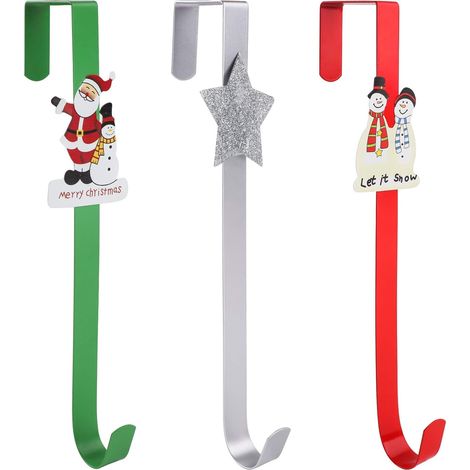 Crochet De Porte - En Métal Froid Laminé - Pour Serviettes Vêtements Sac Chapeaux - Décoration De Noël - Lot De 3 (1/5)