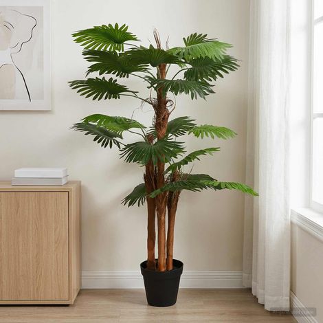vidaXL Albero di Palma Fan Artificiale Verde 60 x 25 x 170 cm (1/5)