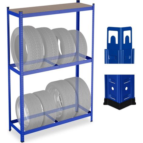 Soporte para 8 neumáticos, estantes de acero ajustables