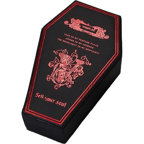 Organisateurs de bijoux en forme de cercueil au style terrifiant, avec plusieurs compartiments, en polyuréthane imperméable, pour les voyages et la décoration intérieure, noir. (1/4)