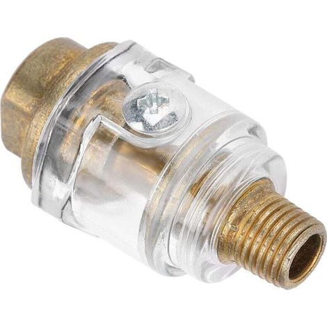 Lubrificateur D'huileur, Lubrificateur en Ligne pour Compresseur D'air, Lubrificateur en Ligne Doré, 1/4" BSP Mini en Ligne pour Outil Pneumatique Lubrificateur D'huile Lubrificateur Compresseur Tuyau (1/4)